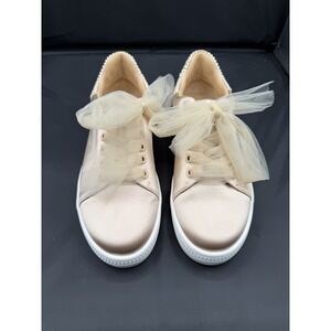 Badgley Mischka Gem Dressy Satin Sneakers - 8M Great NWOB Ivory